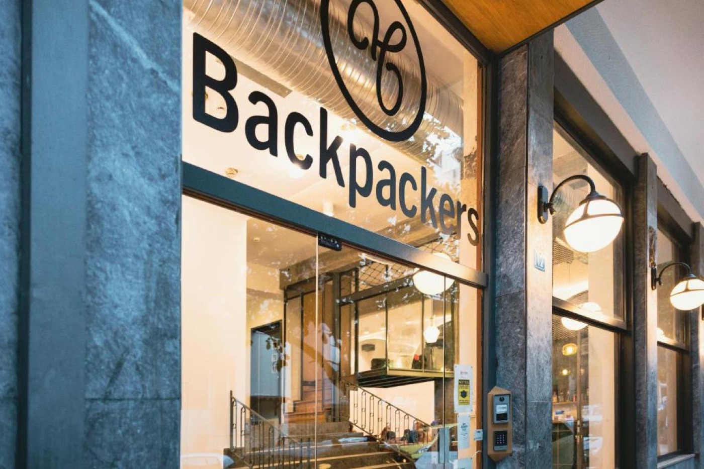 The street entrance of Athens Backpackers on Makri Street.